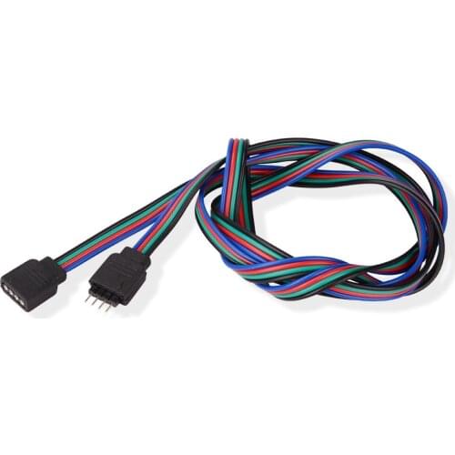 5pcs/lot RGB connector, LED Strip Connectors RGB PCB 4 pin core wire Cable Female jack coupler pigtail, 1M/2M/3M/5M