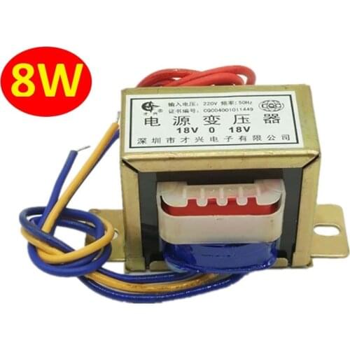 EI48 8W/VA Power Transformer Input AC 220V/50Hz Output AC Single/Dual 6V 9V 12V 15V 18V Copper Core