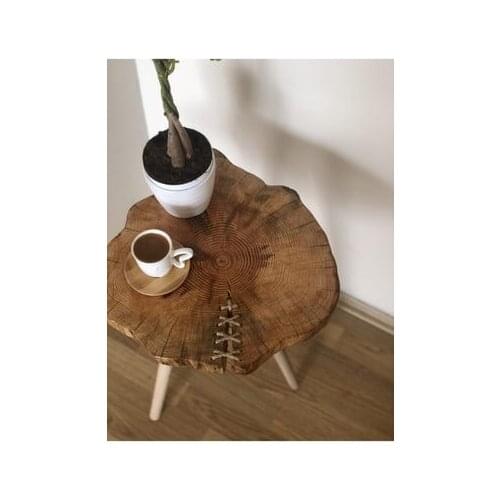 Modern lux Brown Design Natural Wood Log Zigon Coffee table coffe table