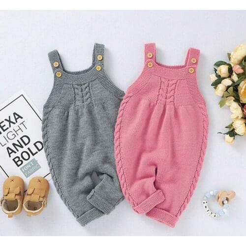 Knitted Baby Clothes Newborn Baby Boys Overall Long pants Winter Autumn Baby Girl Romper Infant Jumpsuit Romper Toddler Sweater