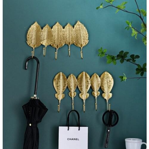 Home Decoration Creative Leaf Hook Ornaments Home Key Storage Entrance Entrance Porch Try Clothes Cloakroom Hanger