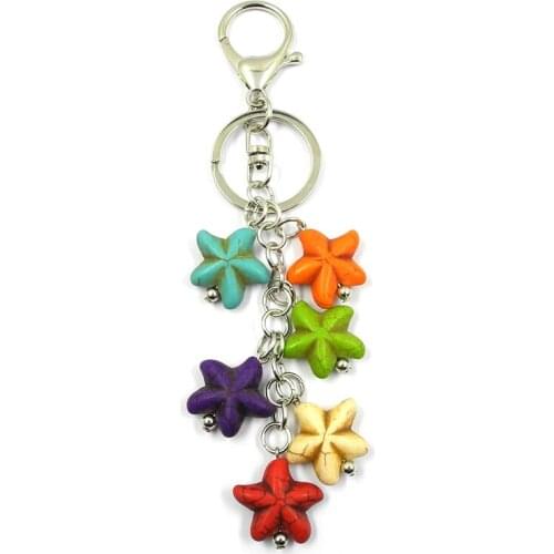 WELLMORE 2017 stone star,chain alloy Key Chain For Women Girl Bag Keychain