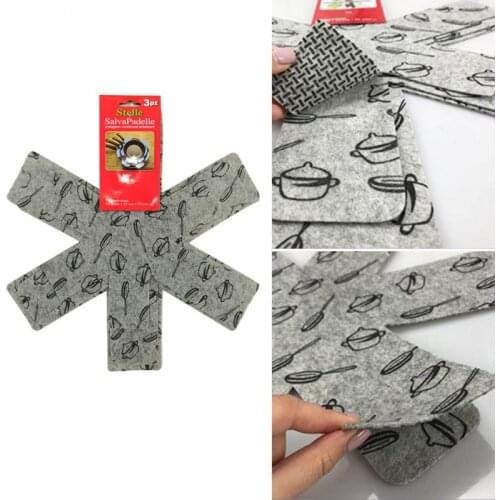 6pcs/set Pot & Pan Protectors Gray Print Divider Pads to Prevent Scratching Separate and Protect Surfaces for Cookware