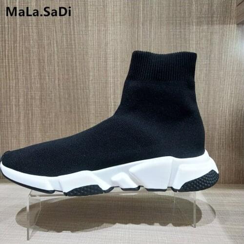 Fast Delivery Four Seasons High Quality Women Round Toe Solid Couple Socks Flats Comfortable Elastic Ankle Boots Woman Shoes