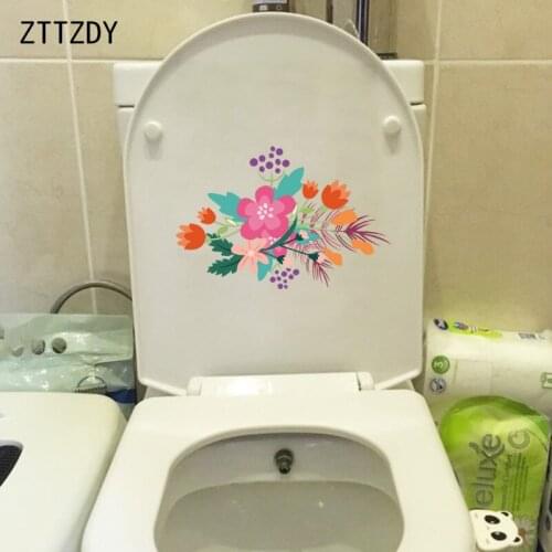 ZTTZDY 21.4*14.3CM Vintage Hand Drawn Plant Bouquet Home Decor Wall Decal Toilet Sticker T2-0572