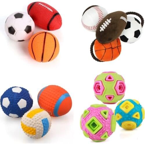 1Pcs Squeaky Dog Sports Ball Toys For Puppy Large Interactive Dogs Rubber Plush Chew Snack Ball Toy Dog Stuff Pet Dog Toys
