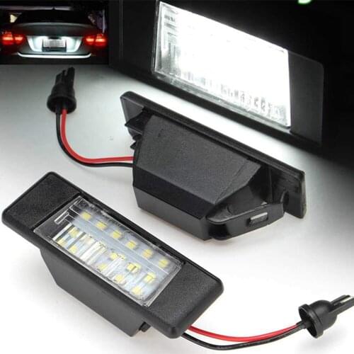 2Pcs Error Free White LED License Plate Light For Nissan Qashqai J10 J11 X-Trail T31 Versa Juke F15 2017 2016 2014 2013 - 2007