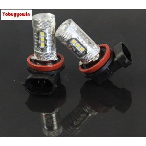 2x White H11 6000K H8 High Power 80W LED 1920LM Car Fog Driving Lights DRL Head Bulbs