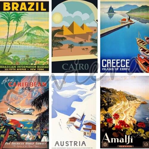 Xaviera 5D Diy Diamond Painting Europe Travel City Italy French Brazil Landscape Embroidery Full Round Drill Mosaic Cross Stitch