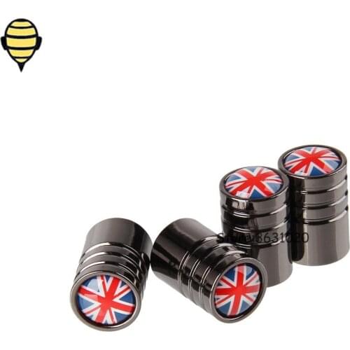 Car Accessories Auto Wheel Tire Valve Stem Caps Valve Covers for UK flag for BMW Mercedes Benz Smart Renault Clio VW Beetle Opel