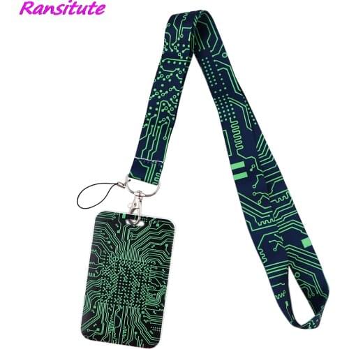Ransitute R1799 Green Motherboard Lanyard Card Holder Car KeyChain ID Card Pass Gym Mobile Phone Badge Key Ring Holder Jewelry