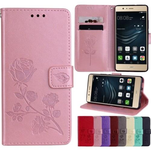 Case On Huawei P9 Lite Luxury leather Case For Huawei P 9 Lite Flip Wallet Cover+2 Card Holder Protection Back Cover For P9 Lite