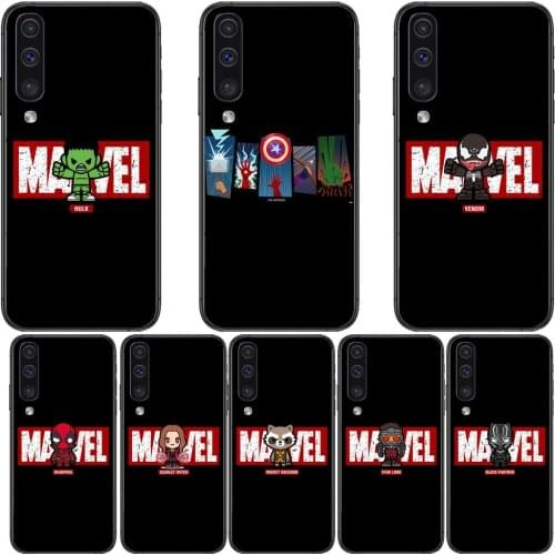 Black Marvel Phone cover hull For SamSung Galaxy S8 S9 S10E S20 S21 S5 S30 Plus S20 fe 5G Lite Ultra black soft case