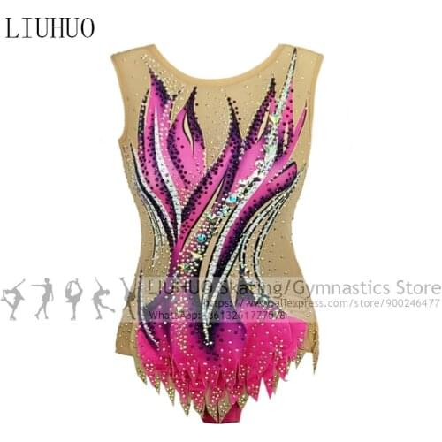 Aerobics Costumes Children Ice Skating Dress Competitions Dance Dress Women Girls Teens Kids Rhythmic Leotard