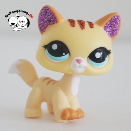 CWM077 Pet Shop Animal Golden White-gray kitten doll action Figure