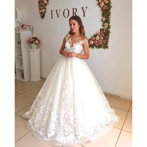 Angelsbride Elegant Lace Sheer Neck A-Line Wedding Dress Cap Sleeves Maternity Pregnant Backless Beach Custom Made Bridal Gowns
