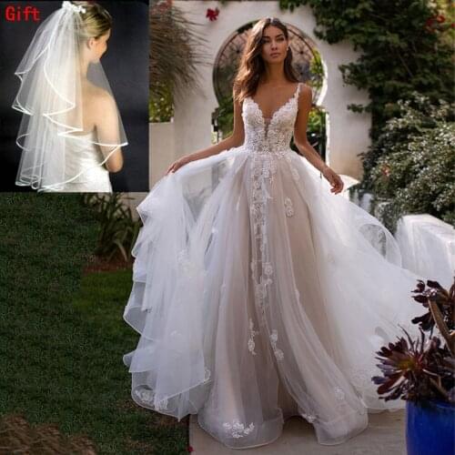 JKLMEN Long Wedding Dresses