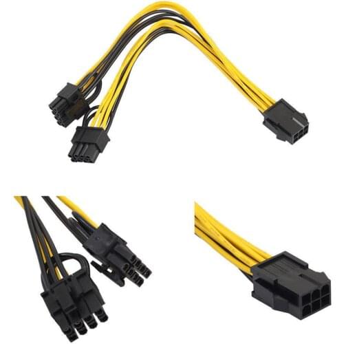 PCI-E 6-pin to 2x 8-pin GPU Graphics Card Power Splitter Cable PCI Express Connector 6pin-8pin Adapter Cable