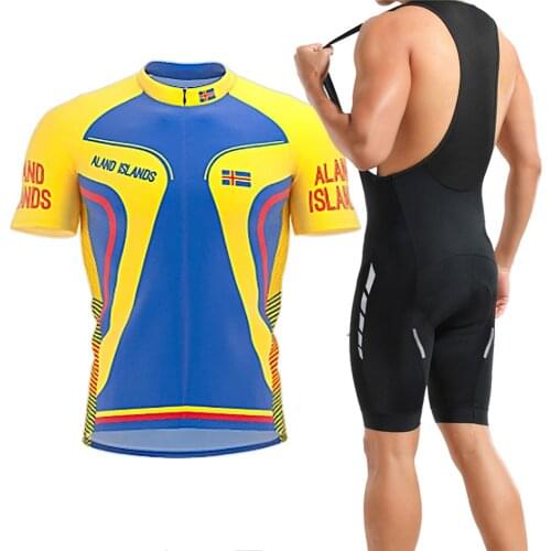 Classic Retro Aland Islands Summer Cycling Jersey Set Breathable Bicycle Short Sleeve Mountain Outdoor Wear Bike Clothing