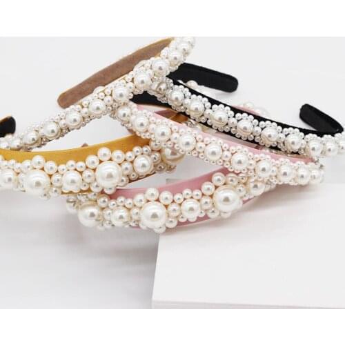 Korean fashion hand-woven pearl hair accessories 3 color headband princess hair accessories suitable for 4-18 years old 966