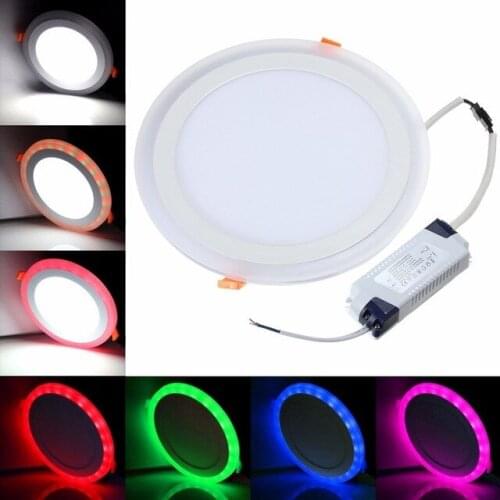 3 Model Round RGB+ white double color Led Panel Light 6w/9w/16w/24W AC85-265V Recessed LED Ceiiling Lamp led Ceiling lamp