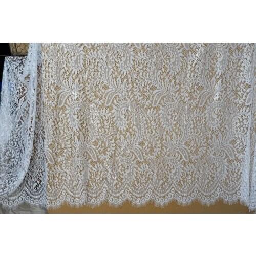 Wide 150cm length eyelash lace fabric swiss voile lace 2019 high quality wedding dress craft materials 3 meters