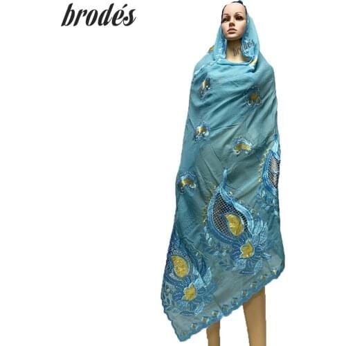 Fashion Muslim Cotton Hijab Pashmina For Pray Emroide Shawl Plain Soft Turban Wraps Women Africa Dubai Headband For Lady