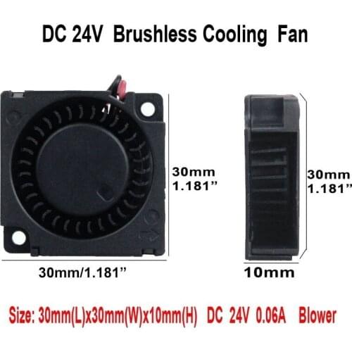 Gdstime 10 Pieces DC 24V 30x30x10mm Cooling Blower Fan 3D Printer Radiator 30mm x 10mm 3010 3cm Small Fan Sleeve