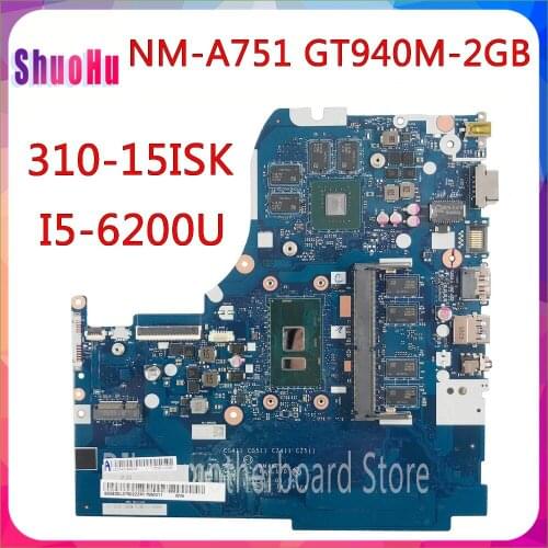 KEFU NM-A751 I5-6200u RAM GT940M-2G Original Test Motherboard For Lenovo 310-15ISK 510-15ISK Laptop Motherboard DDR3 HM76 Intel