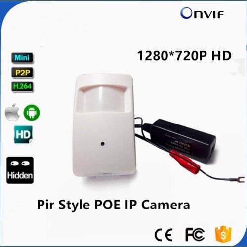 POE 720P 1.0MP ONVIF P2P Plug And Play Micro Pir Mini POE IP Camera PIR Style Motion Detector POE Camera For CCTV System