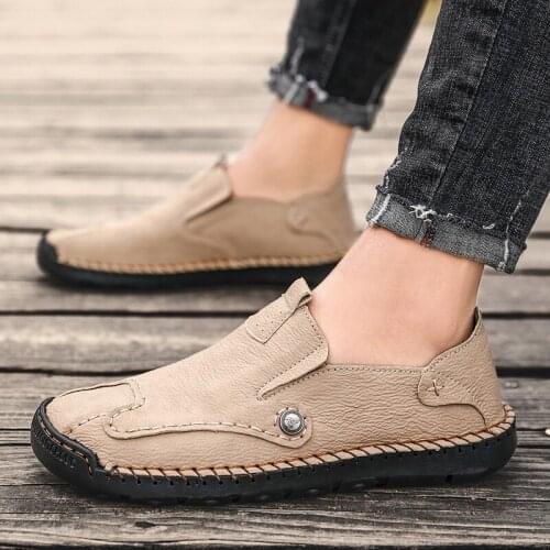 Causal para hombre zapatos sneakers for Casual flat black Mens leather casual leisure Sneaker men loafers casuales hot cuero de