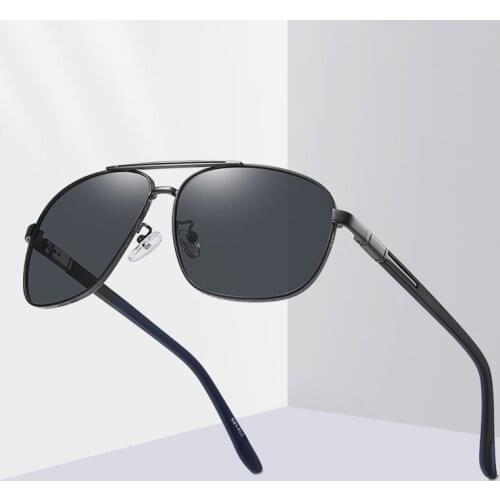 Mens Square Metal Frame Sunglasses Spring Hinge Pilot Sun Glasses For Men and Women LUOMON WD6306