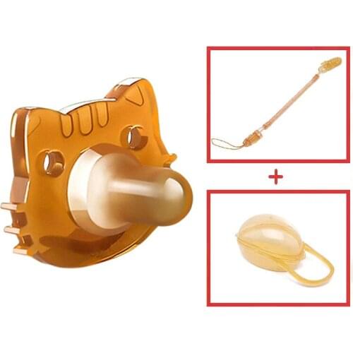 Wecute Newborn Baby Pacifier Imitation Breast Nipple Baby Soft Silicone Includes Storage Box and Nipple Chain Two Types Gift