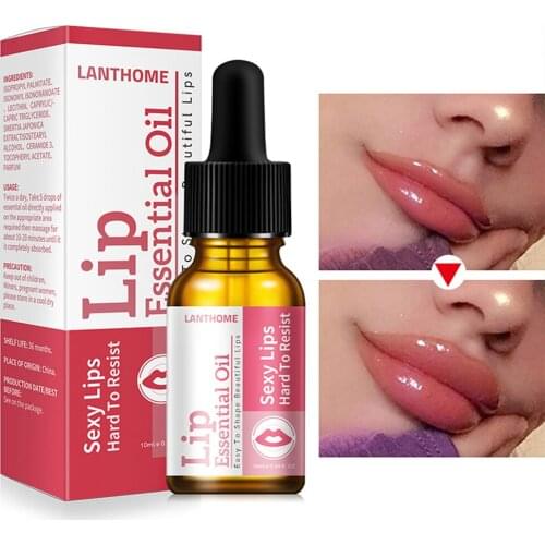 10ml Lip Moisturizer Essential Oil Repairing Reduce Lip Fine Lines Drops Natural Plants Extract Sexy Plump Lips Gloss Oils