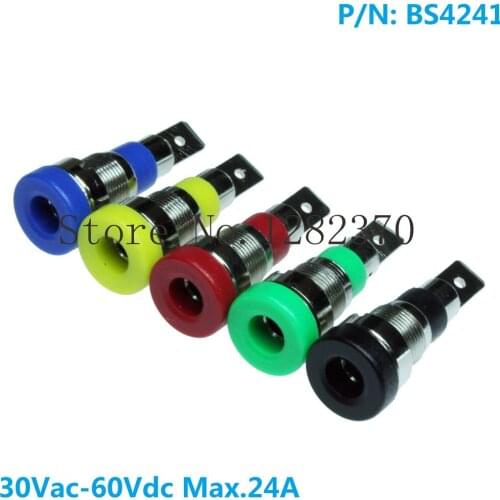 [SA] BS4241 high-quality all-copper 4mm low prominent panel insulated socket panel mount receptacle terminals --100pcs/lot