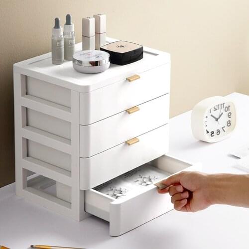 Drawer Storage Box Cosmetic Storage Office Student Stationery Table Multifuncation Desktop Plastic Dustproof Storage Artifact