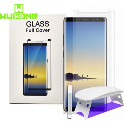 UV Full Glue Screen Protector For Samsung note 20 ultra S10Plus S20 Note10 Plus Tempered Glass Mate 30 Pro UV Liquid P30 P40 pro