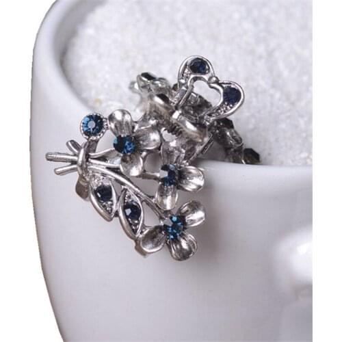 Vintage Hair Crab Clip Claws Women Hair Jewelry Colorful Rhinestone Crystal Flower Hairpins Wedding Ornaments Girls Gifts