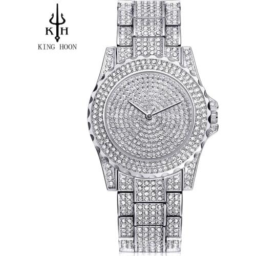 KING HOON Silver Women Watches Luxury High Quality Water Resistant Montre Femme Stainless Steel 2016 Dress Woman Wrist Watches