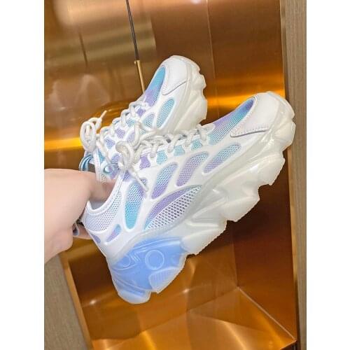 Mesh Breathable Large Size 40 Ladies Single Shoes Spring And Summer New Fashion Trend Platform Casual Sports Shoes