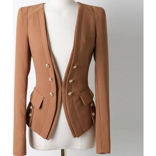 2020 autumn fashion Blazer Women Long Sleeve double breasted Suit Jacket Office Ladies small suit plus size 2XL