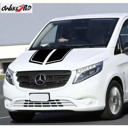 1set Racing Sport Car Hood Bonnet Stripes Stickers For Mercedes-Benz Vito Auto Engine Cover Accessories Decor Vinyl Decals