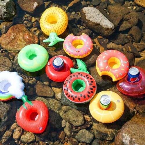10pcs Inflatable Cup Holder Unicorn Flamingo Drink Holder Swimming Pool Float Bathing Pool Toy Party Decoration Bar Coasters