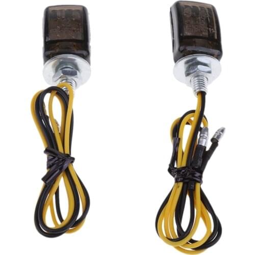 2Pcs Universal LED Black Mini Tiny Small Indicators Turn Signals Motorcycle Motor Bike for Yamaha