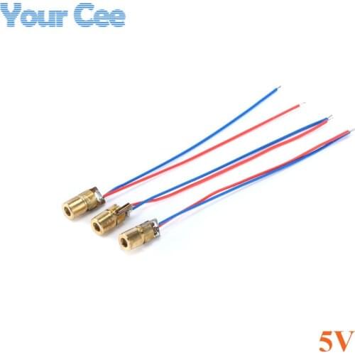 20 pcs 650nm 6mm DC 5V 5mW Laser Dot Diode Module Red Copper Head