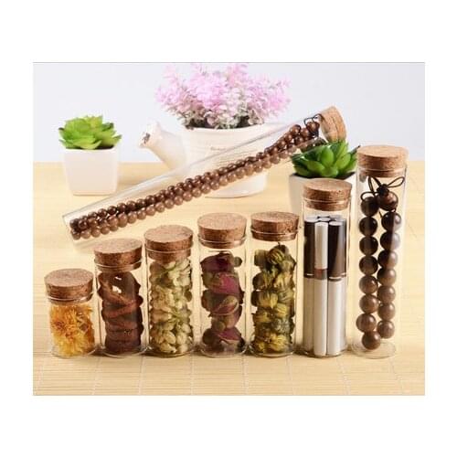 24pcs/Lot 15ml/25ml/30ml/35ml/40ml/50ml/60ml Small Test Tube with Cork Stopper Bottles Jars Vials DIY Craft