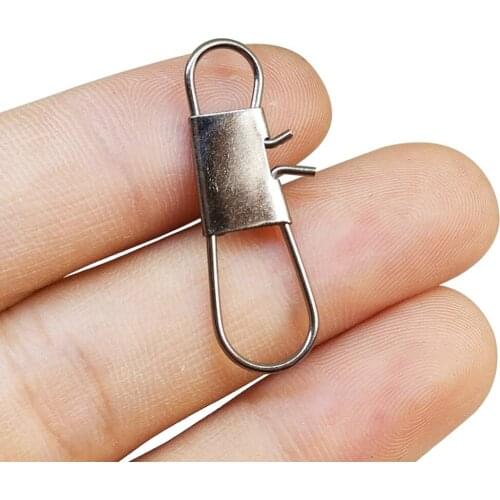 INFOF 500/1000pcs Fishing Swivels Snap Hook Interlock Snap #0-#6 Steel Alloy Lure Hook Connector Feeder Carp Fishing Tackle