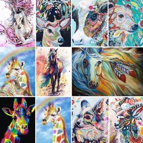 40x50x60x70 diamond painting 5D Full Square embroidery mosaic Cross Stitch animals Giraffe horse Cattle DIY home Decoration gift