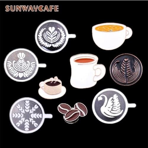 Barista Brooch Retro Coffee Machine Coffee Maker Cup Commemorative Badge Birthday Creative Gift Metal Drip Broochs Accessories