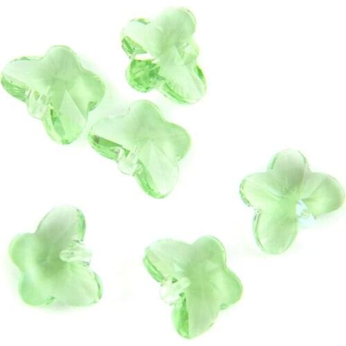 Butterfly Shape Beads Light Green Crystal Octagon Beads 200Pcs 14mm With One Hole For Wedding/Home Tree Deco